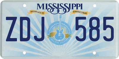 MS license plate ZDJ585