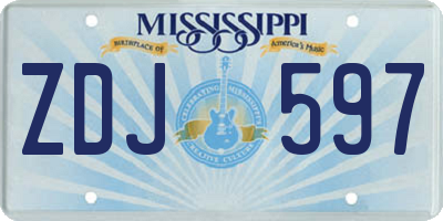 MS license plate ZDJ597