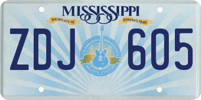 MS license plate ZDJ605
