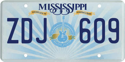 MS license plate ZDJ609