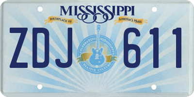 MS license plate ZDJ611