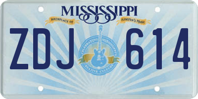 MS license plate ZDJ614