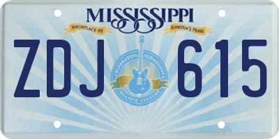 MS license plate ZDJ615