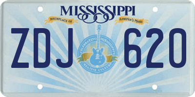 MS license plate ZDJ620
