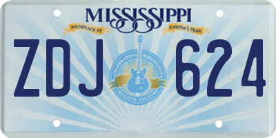 MS license plate ZDJ624