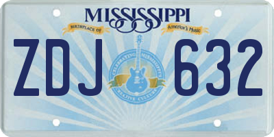 MS license plate ZDJ632