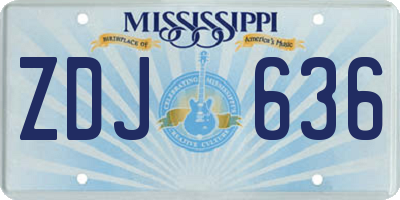 MS license plate ZDJ636