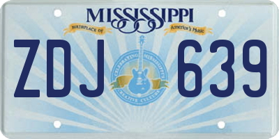 MS license plate ZDJ639