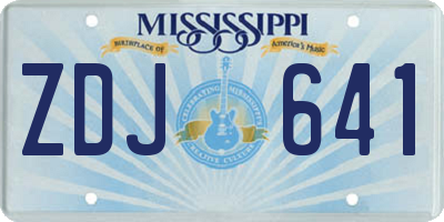 MS license plate ZDJ641