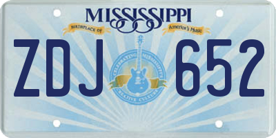 MS license plate ZDJ652