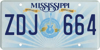 MS license plate ZDJ664