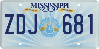 MS license plate ZDJ681