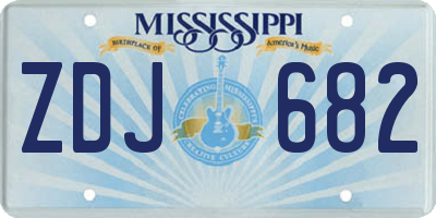 MS license plate ZDJ682