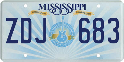 MS license plate ZDJ683