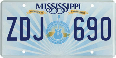 MS license plate ZDJ690