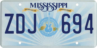 MS license plate ZDJ694