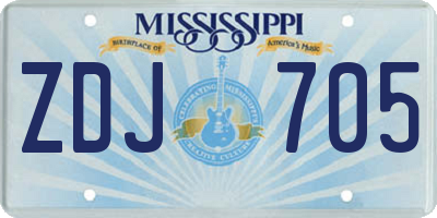 MS license plate ZDJ705