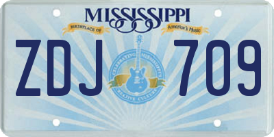 MS license plate ZDJ709