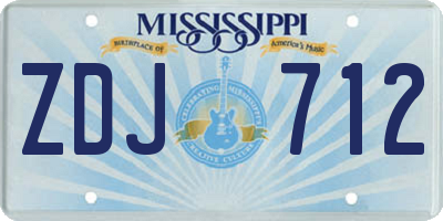 MS license plate ZDJ712