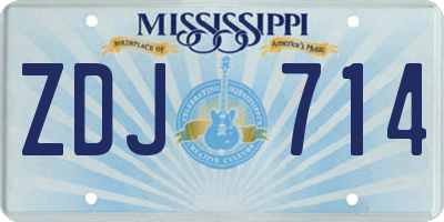 MS license plate ZDJ714