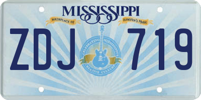 MS license plate ZDJ719