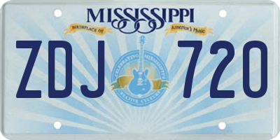MS license plate ZDJ720