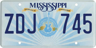 MS license plate ZDJ745
