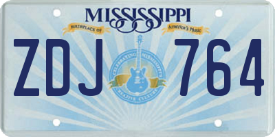 MS license plate ZDJ764