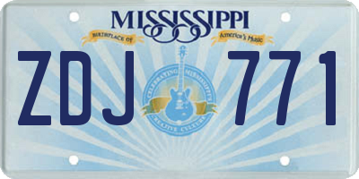 MS license plate ZDJ771