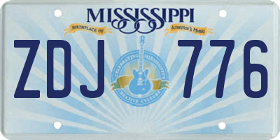 MS license plate ZDJ776