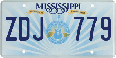 MS license plate ZDJ779