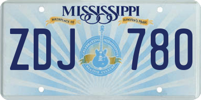 MS license plate ZDJ780