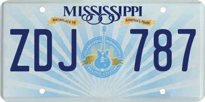 MS license plate ZDJ787