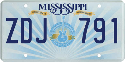 MS license plate ZDJ791