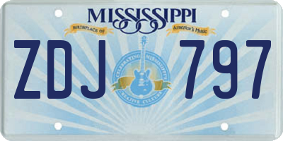 MS license plate ZDJ797