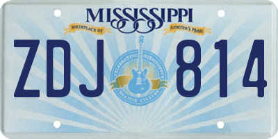 MS license plate ZDJ814