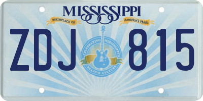 MS license plate ZDJ815