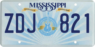 MS license plate ZDJ821