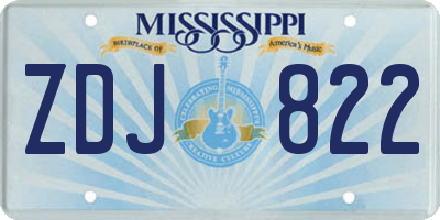 MS license plate ZDJ822