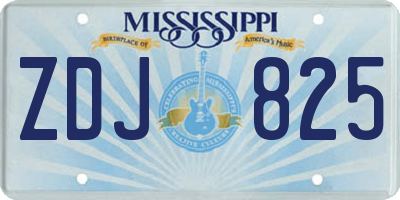 MS license plate ZDJ825