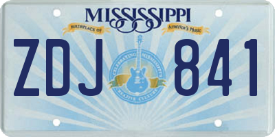 MS license plate ZDJ841
