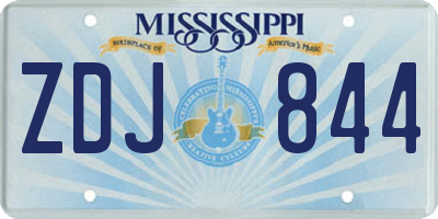 MS license plate ZDJ844