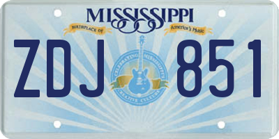 MS license plate ZDJ851