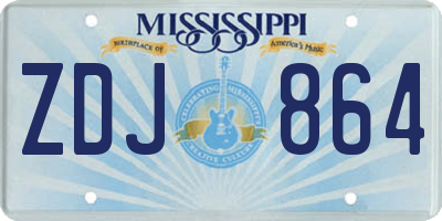 MS license plate ZDJ864