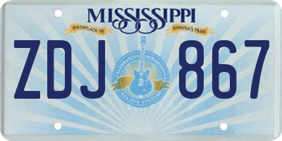 MS license plate ZDJ867