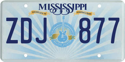 MS license plate ZDJ877