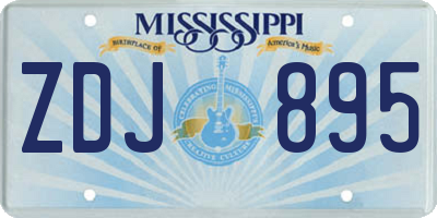 MS license plate ZDJ895