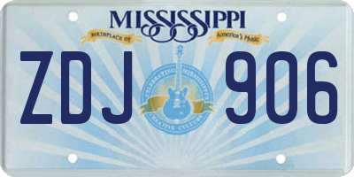 MS license plate ZDJ906
