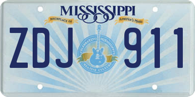 MS license plate ZDJ911
