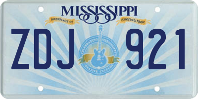 MS license plate ZDJ921